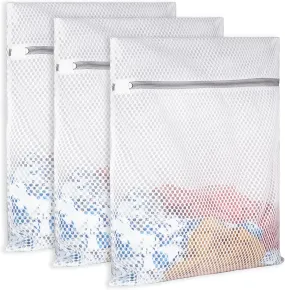 SUERIV Extra Large Honeycomb Mesh Laundry Bag125gsm Net Fabric Durable and Reusable Delicate Wash Bag,Travel Organization Bag for Lingerie,Clothes,Jeans,Bath Towel,Sock (3 Large)