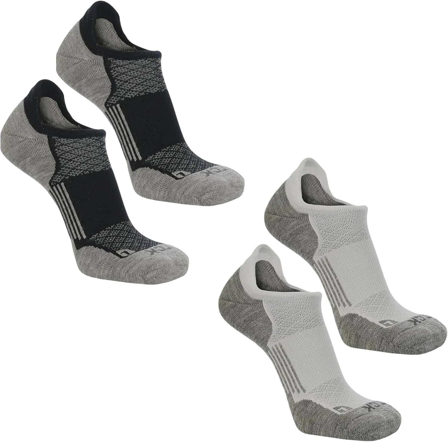 TCK No Show Socks Medium 2-Pack (White & Black)  Mens & Womens Sock | Soft Cushioned, Moisture Wicking, Low Cut with Heel Tab | Secure Fit & Comfort