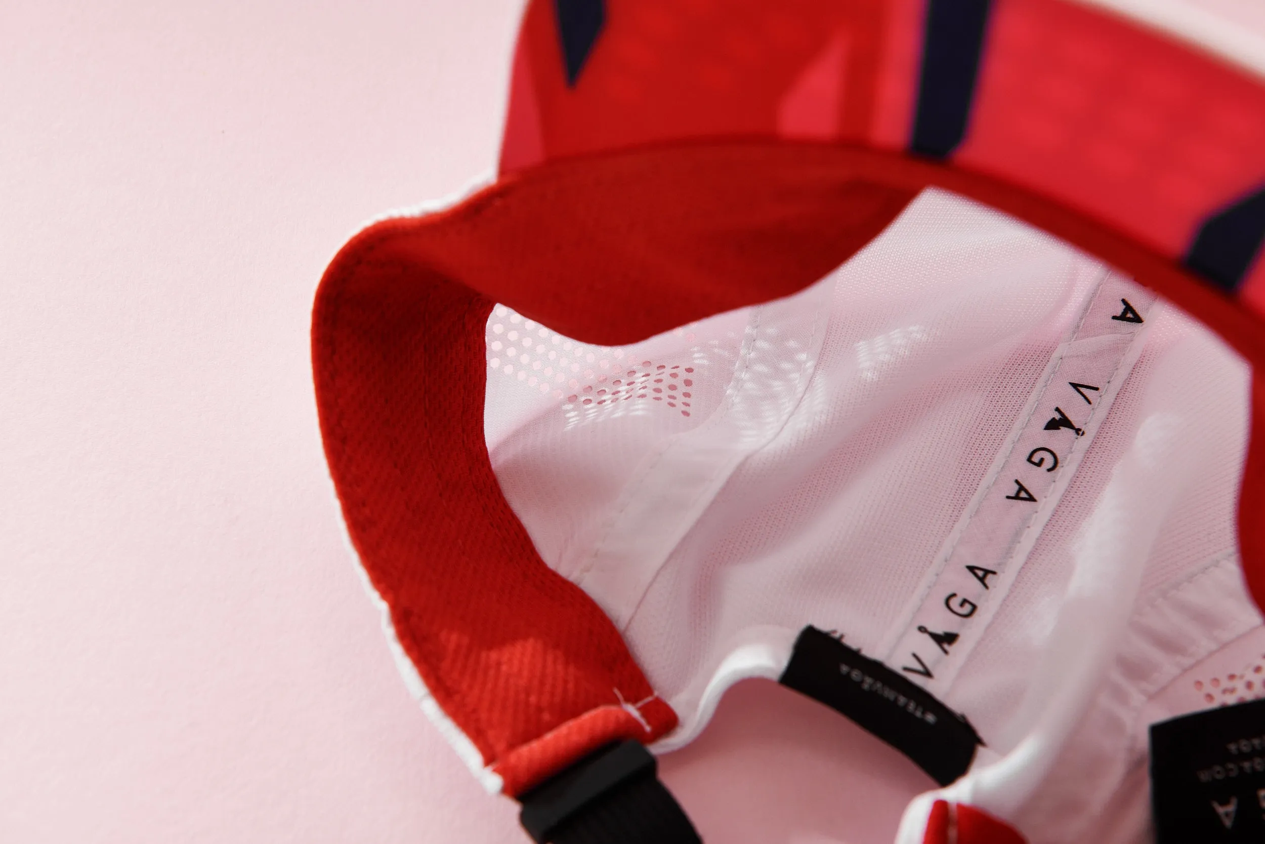 VAGA Feather Racing Cap - White/Neon Pink/Flame Red/Navy