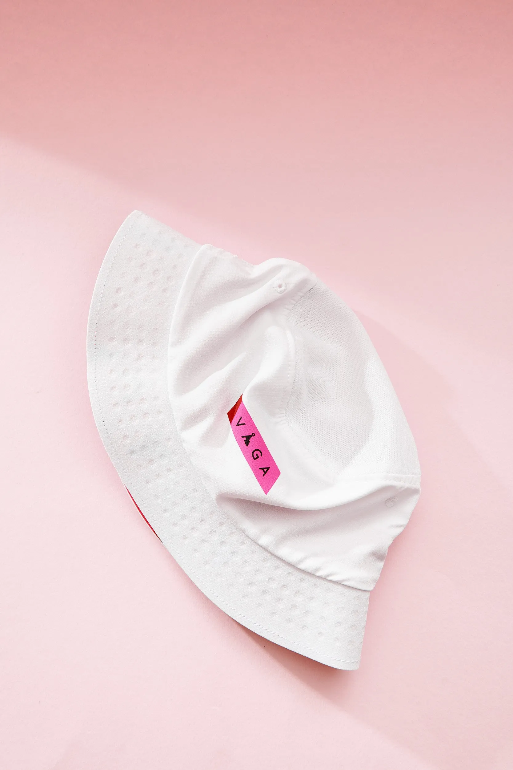 VAGA Feather Racing Cap - White/Neon Pink/Flame Red/Navy