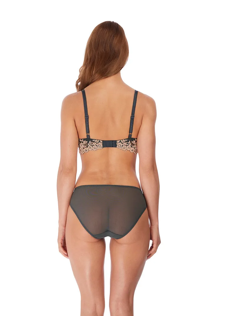 Wacoal Embrace Lace Bikini Panties, Ebony / Shifting Sand