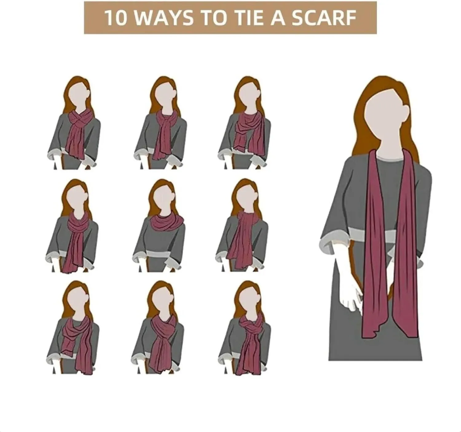 Winter Knitted Scarf For Women - Women's Tassel Scarf Flag Of Amazigh Long Winter Fall Shawl Wrap Drap
