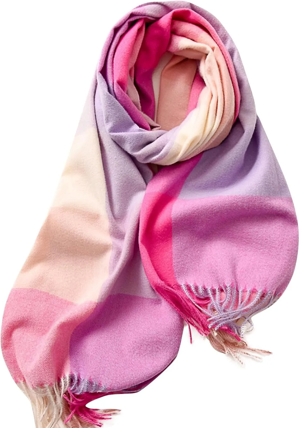 Women Large Scarf Winter Plaid Checked Thick Warm Wrap Scarves Casual Tassel Blanket Scarf Stylish Plaid Shawls