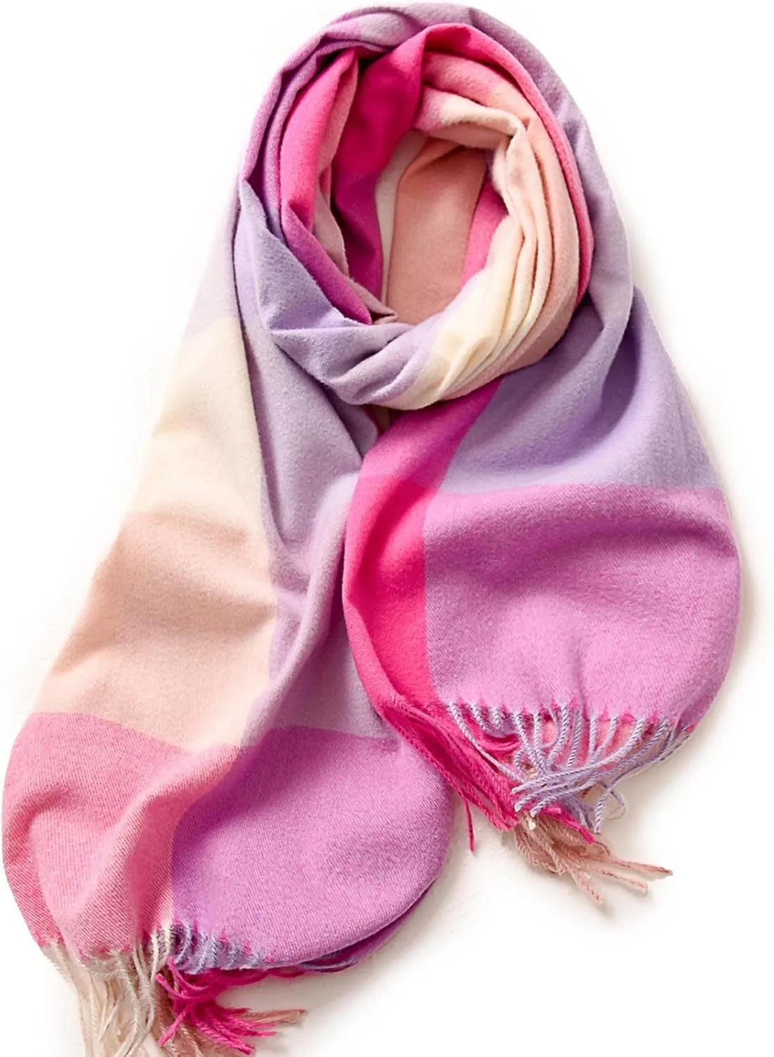 Women Large Scarf Winter Plaid Checked Thick Warm Wrap Scarves Casual Tassel Blanket Scarf Stylish Plaid Shawls