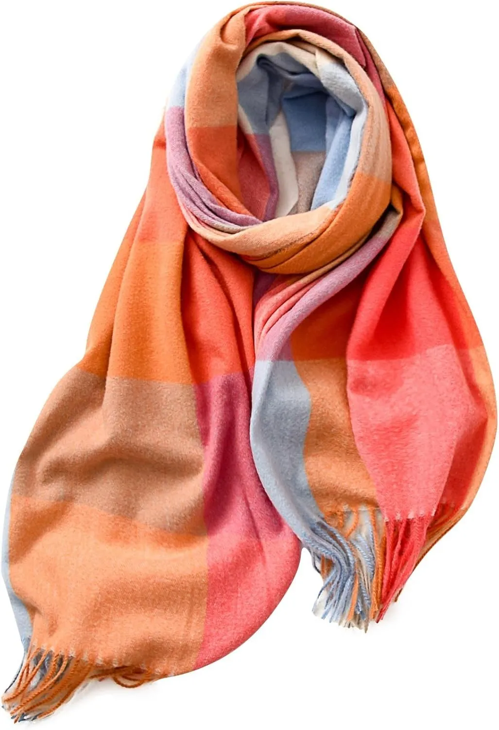 Women Large Scarf Winter Plaid Checked Thick Warm Wrap Scarves Casual Tassel Blanket Scarf Stylish Plaid Shawls