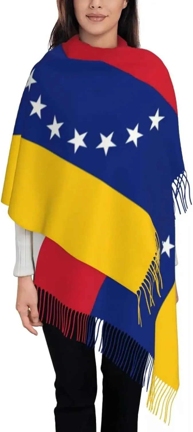 Womens Winter Warm Casual Scarf, Womens Tassel Scarf Large Winter Warm Shawl Blanket Wrap Venezuela Fl