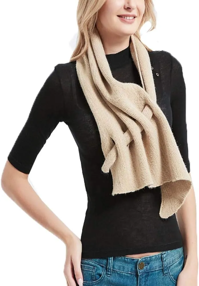 YEKEYI Fashion Women Knitted scarf Solid Color Winter scarf Triangle scarf Wrap Scarves