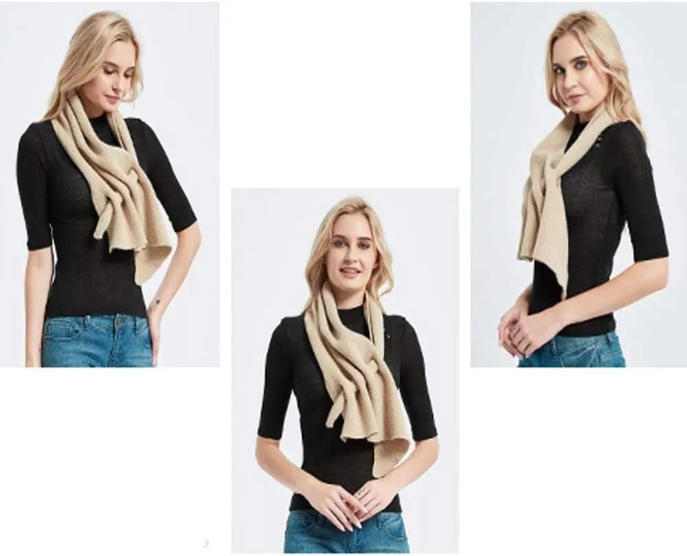 YEKEYI Fashion Women Knitted scarf Solid Color Winter scarf Triangle scarf Wrap Scarves